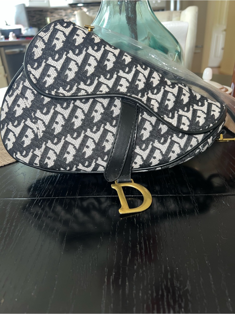 Black & White Saddle Bag